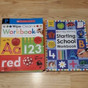 Scholastic and Priddy Learning  Wipe-Clean Workbooks 2pc Lot